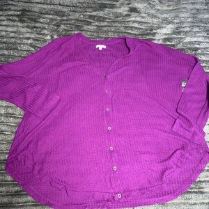 Maurices Rich Purple Waffle Knit Top